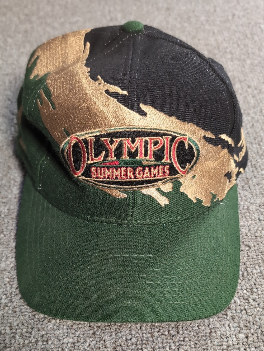 Vintage 1996 Atlanta Olympics Logo Athletic Splash Snapback Hat Wool Blend USA